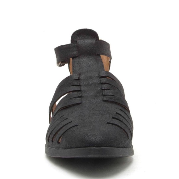 Last 1! Qupid Black Tuxedo caged pointy toe flats - Picture 5 of 5